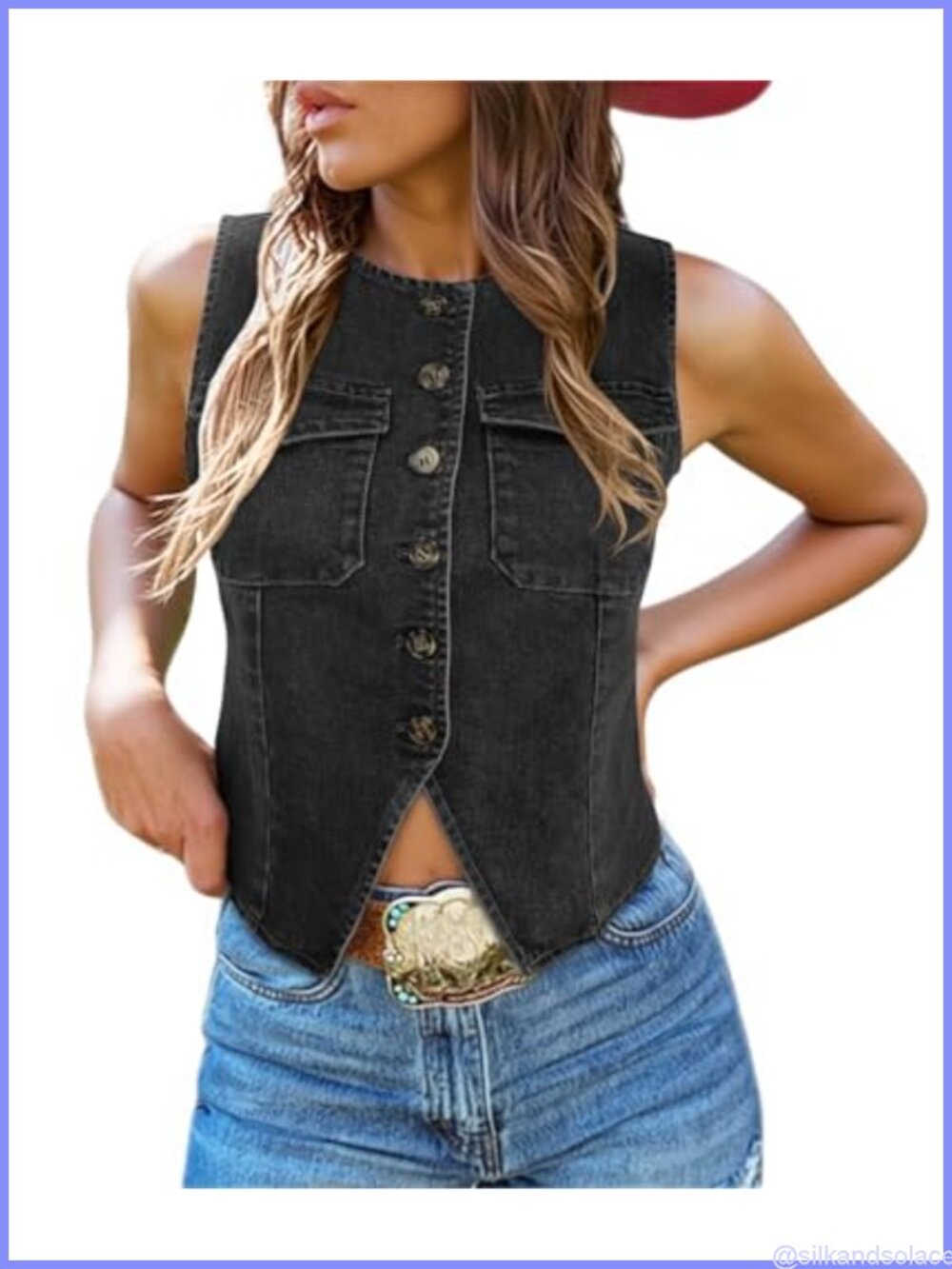 Denim Vest Top Sleeveless Cropped Summer Jean Vest